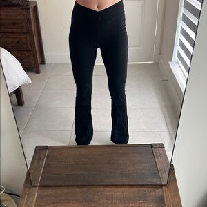 Women's Black Stretch Flared Dress pants